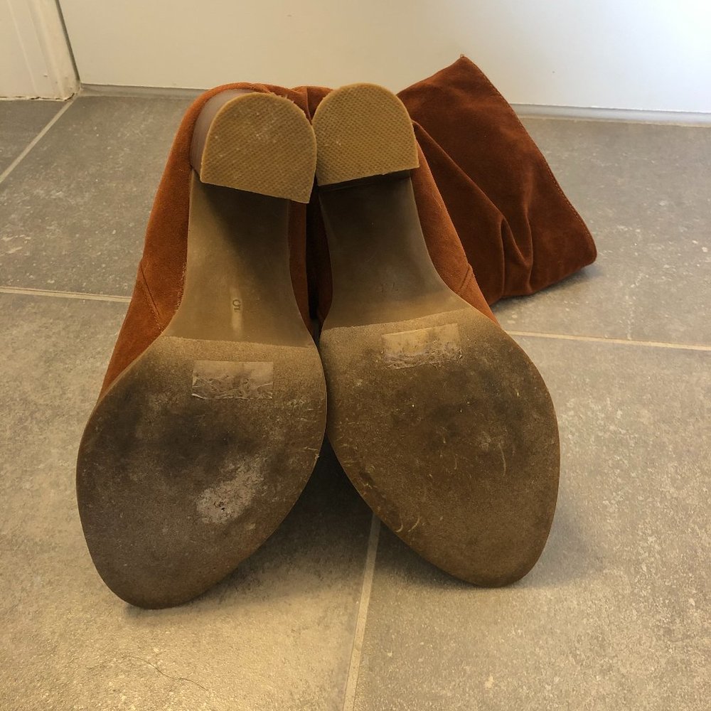 Chase & Chloe Tan Rust Color Block Heel Boots 7.5 - image 8